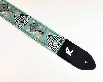 Celtic Knot and Celtic Cross Guitar Strap - Irish Cross - Celtic Knots and Crosses Guitar Strap -  Guitar Accessories