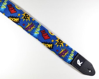 Superhero Comic Word Strip Guitar Strap - Guitar Accessories