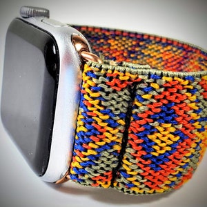 Blue Sage Southwest Woven Elastic Watch Band Apple Watch-38mm 40mm 41mm 42mm 44mm 45mm 46mm 49mm, All Series(Models Ultra 2 SE Series 1-10)