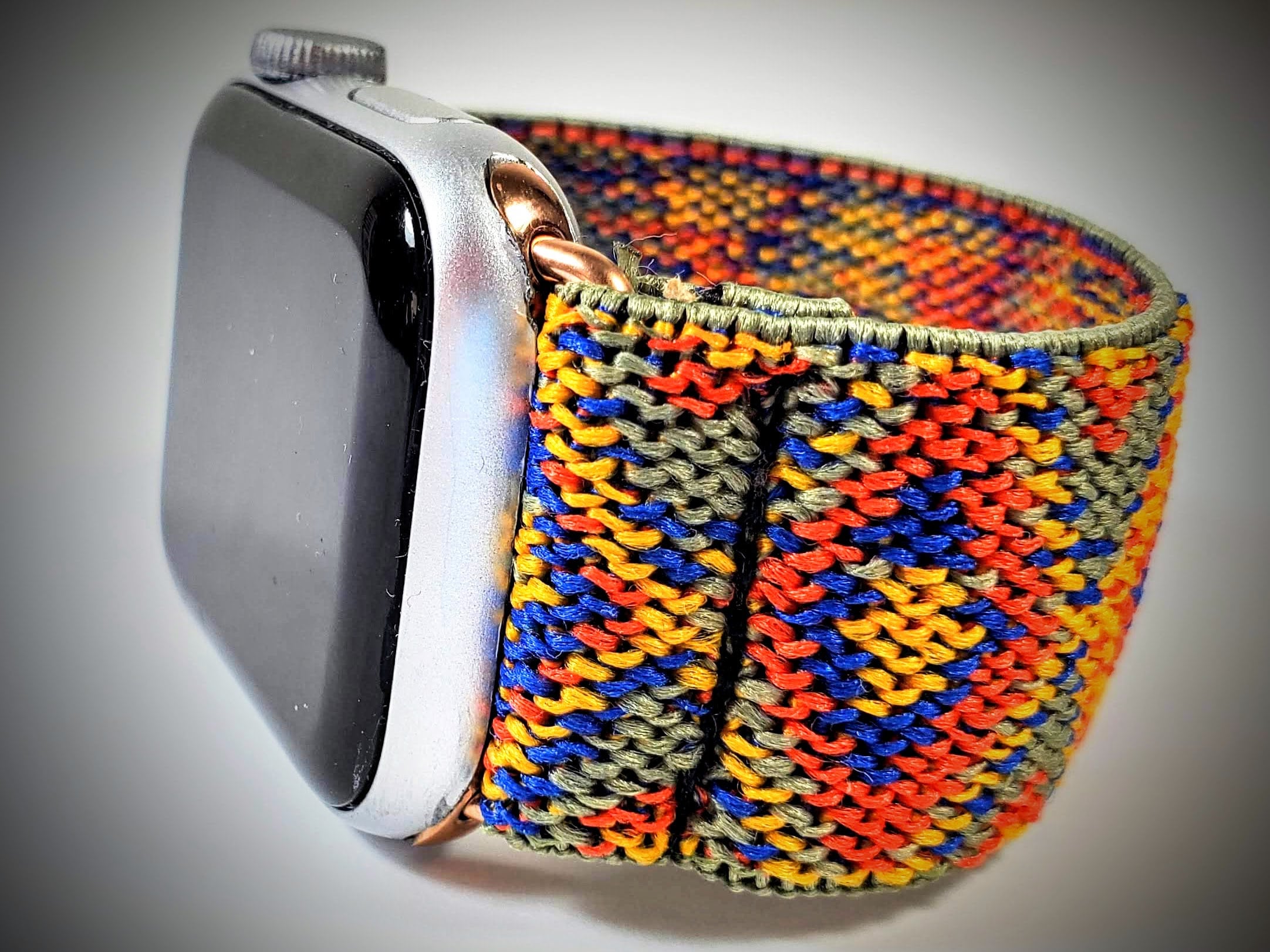 Blue Sage Southwest Woven Elastic Watch Band Apple Watch-38mm 40mm 41mm 42mm 44mm 45mm 46mm 49mm, All Series(Models Ultra 2 SE Series 1-10)