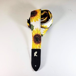 Sunflower Guitar Strap Yellow Sun Flower Guitar Strap Double Padded Comfortable-Fits Electric Base and Acoustic Guitars image 4