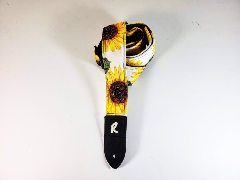 Sunflower Guitar Strap Yellow Sun Flower Guitar Strap Double Padded Comfortable-Fits Electric Base and Acoustic Guitars image 4