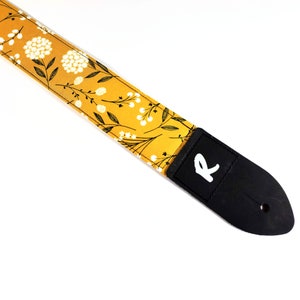 Mustard Colored Dandy Lion Guitar Strap - Dandy Lion Guitar Strap - Adjustable -Double Padded-Durable-Super Soft