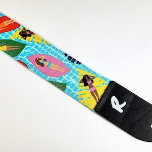 Beach Swimming Guitar Strap - Ocean Guitar Strap - Pool Guitar Strap - Acoustic, Electric, or Bass Guitars