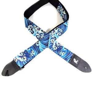 Blue And White Japanese Waves Guitar Strap Blue Waves Guitar Strap blue-and-white-japanese-waves-guitar-strap-blue-waves-guitar-strap
