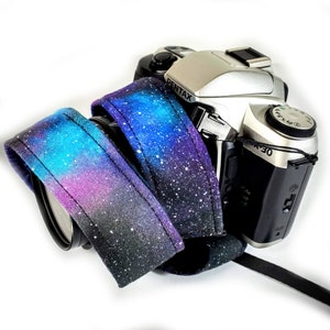 Galaxy Camera Strap - Purple Blue Galaxy Camera Strap - Double Padded Comfortable-DSLR / SLR