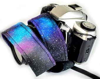 Galaxy Camera Strap - Purple Blue Galaxy Camera Strap - Double Padded Comfortable-DSLR / SLR