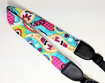 Handmade Paisley Ukulele Strap - Colorful Hippie Style, Button Free