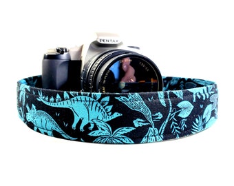 Kameragurt Blau Dinosaurier - Kameragurt Doppelt Gepolstert Komfortabel für Spiegelreflexkamera/Spiegelreflexkamera
