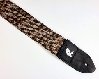 Brown and Black Tweed Guitar Strap -Tweed Guitar Strap- Vintage Tweed -Durable Guitar Strap-Guitar Strap Tweed