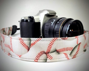 Baseball Camera Strap - Americas Past time Camera Strap- DSLR / SLR-Double Padded Comfortable