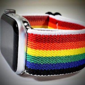 Rainbow Adjustable Elastic Watch Band for Apple Watch - 38mm 40mm 41mm 42mm 44mm 45mm 46mm 49mm, All Series(Models Ultra 2 SE Series 1-10)