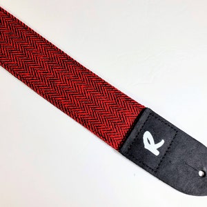 Red and Black Tweed Guitar Strap -Tweed Guitar Strap- Vintage Tweed -Durable Guitar Strap-Guitar Strap Tweed