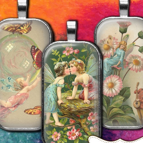 Vintage Fairies Digital Collage Sheet 1 X 2 Inch Domino - Etsy