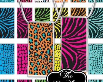 Animal Print Digital Paper Decor Domino 1 x 2 Digital Collage Rectangles Instant Download JOurnaling Cardmaking Paper Crafts Scrapbooking