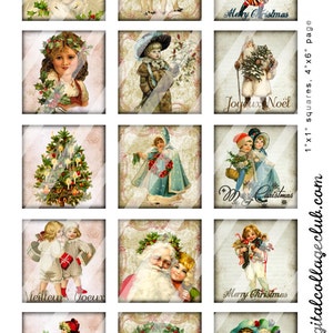 Victorian Christmas Images Digital Collage Sheets 1 Inch and 1.5 Inch ...