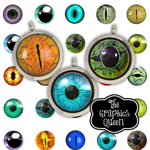 Animal Eyes Digital Eyes  30 mm Circle Digital Download Circles Printable Images Digital Collage Sheet  Jewelry making Journalling Scrapbook