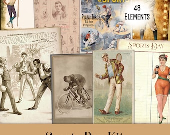Vintage Ephemera Sports Day Party Print Poster Ephemera Hombres Scrapbooking Biblioteca de diario basura ATC Gabinete Tarjetas Cigarrete Tarjetas, Béisbol