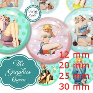 12 mm, 20mm, 30 mm, 1 inch Bottle Cap Images Digital Collage Sheet 1 Inch Button Circles Jewelry Making Scrapbooking Supplies Journaling ATC