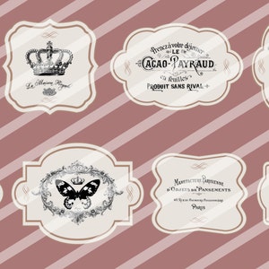 Instant Download Shabby Chic French Digital Labels, Gift Tags ...
