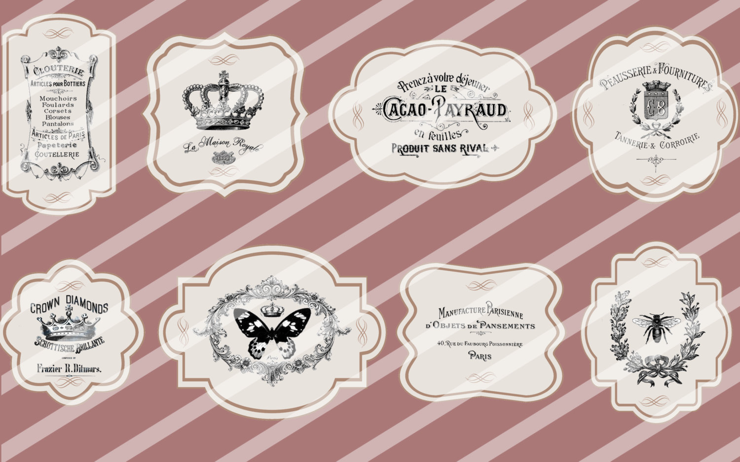 Instant Download Shabby Chic French Digital Labels Gift Tags - Etsy