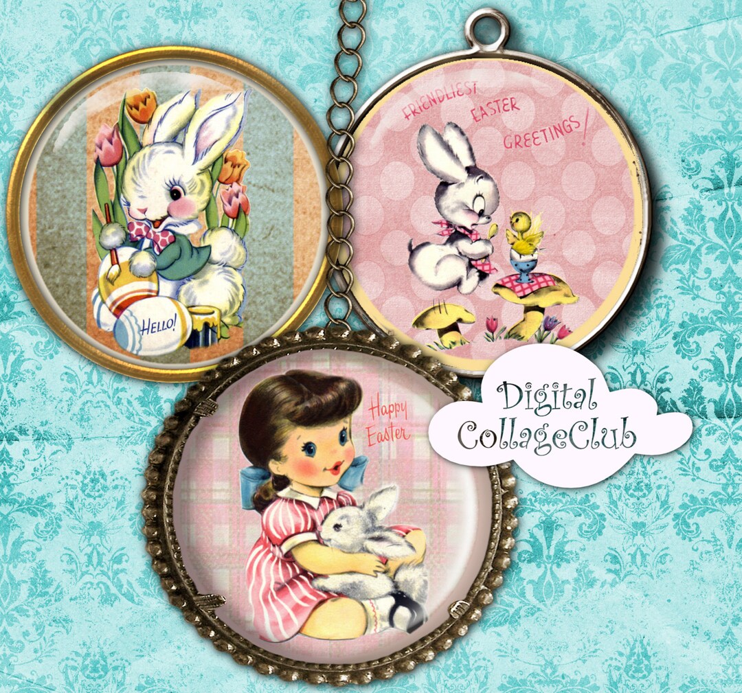 Vintage Easter 2 Inch Digital Collage Sheet Digital Easter Images for ...