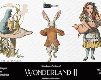 Vintage Alice im Wunderland Clip Art Transparenter Hintergrund Antike Digitale Sublimation Bild Illustrationen Grafiken PNG 300