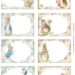 Peter Rabbit Postcards Cards Labels Easter Images Digital Collage Sheet ...