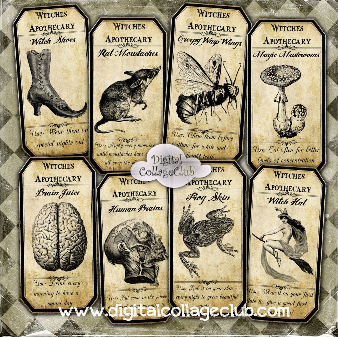 Vintage Halloween Apothecary Labels Digital Halloween Images for ...