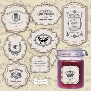 Instant Download Shabby Chic French Digital Labels, Gift Tags, Embellishment Vintage Ephemera Images Decoupage Scrapbooking Junk Journaling