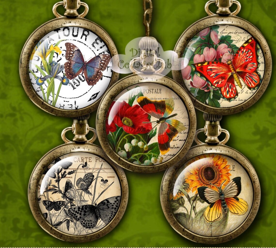 12 mm 20mm 30 mm 1 inch 2 inches Vintage Butterfly Bottle ...