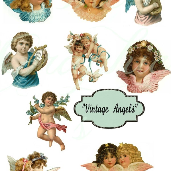 Digital Vintage Victorian Digital Angel Decoupage Paper Collage Sheet Scrapbooking Supplies Ephemera Journaling Cardmaking Penpal Happy Mail