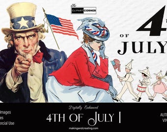Imágenes prediseñadas vintage del 4 de julio, patrióticas de EE. UU., ilustraciones retro americanas, fondo transparente, imágenes de sublimación digital, gráficos PNG