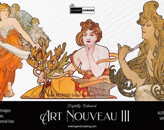 Authentic Vintage Art Nouveau Women Clipart PNG Images Clip Art  Old Digital Old Illustration Mucha Woman Graphics  Download Commercial Use