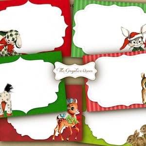 Vintage Weihnachten Postkarten Karten Weihnachtsbilder Digital Collage Sofortiger Download Scrapbooking Vintage Handwerk Bilder Journaling Penpal