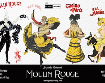 フランスのキャバレー、水彩画風のイラスト。1920 年代の