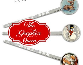 Sweet Christmas Images 12 mm Digital Collage Sheet Instant Downloads Round Circle Images for Ring Earrings Hairclips Image