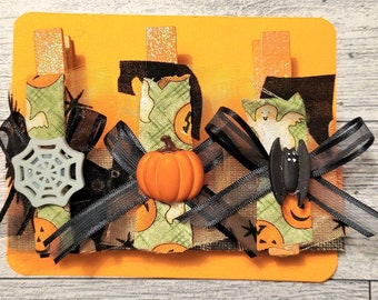 Halloween Altered Clothespins / Altered Clothespin Clips / Halloween Magnets / Spooky Magnets / Halloween Clips / Journal Clips / Bookmarks