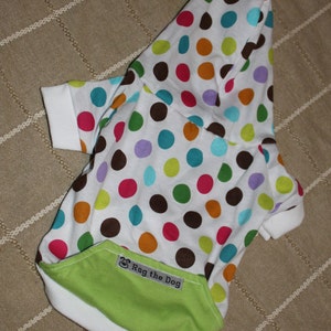 Dog Hoodie, Multi-Color Polka Dot Spring Print in Sm, Med, Lg / Personalization Available image 1