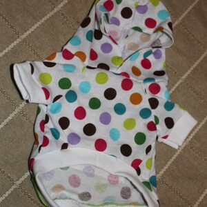 Dog Hoodie, Multi-Color Polka Dot Spring Print in Sm, Med, Lg / Personalization Available image 2