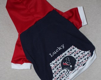 SALE: Houston Texans Dog Hoodie, Size Small / Personalized with "Lucky" / Only One Available
