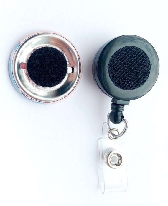 Doctor Fox Button with or without Badge Reel Retractable Name Badge Holder Interchangeable Badge Reel Gift ID Badge Holder