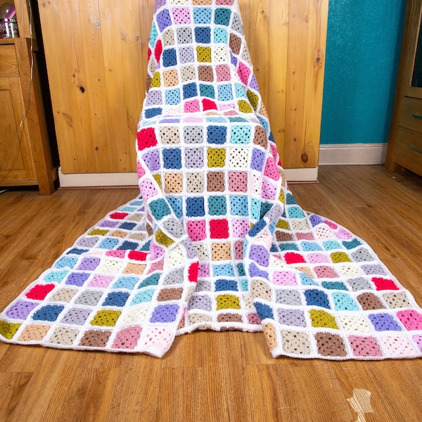 Granny Square Blanket - Etsy UK