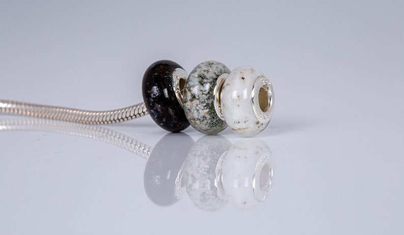 Cremation Ashes Pandora Style Glass Bead. Cremains Jewellery. - Etsy
