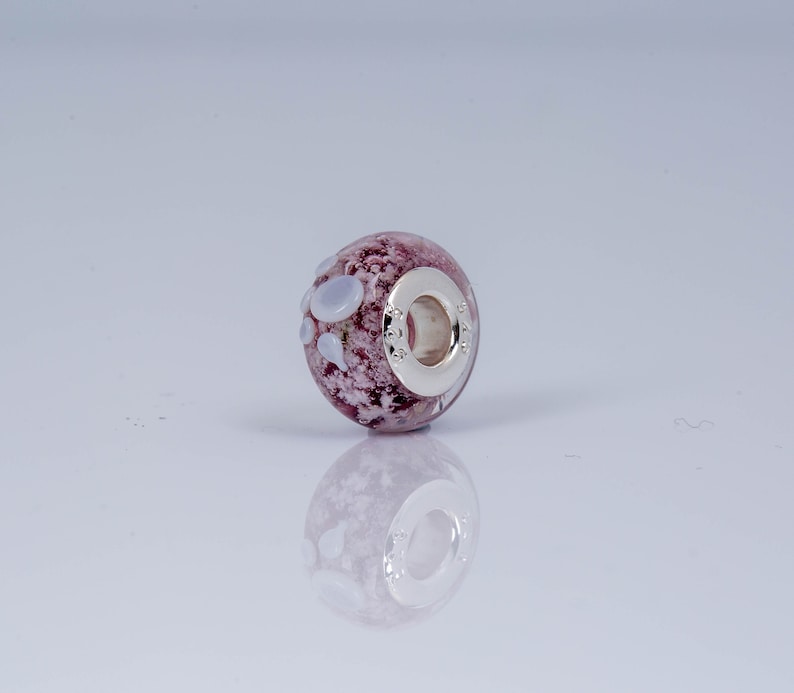 Pet Cremation Ashes Pandora Style Glass Bead. Dog Cat Animal Paw Print. Memory Charm. Cremains Jewellery. Ash Charm. Ash bead image 8