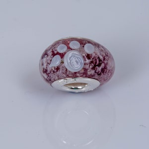 Pet Cremation Ashes Pandora Style Glass Bead. Dog Cat Animal Paw Print. Memory Charm. Cremains Jewellery. Ash Charm. Ash bead image 6