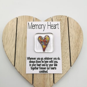 Pocket Memory Rainbow Heart Fused Glass Token Hug, Pocket Heart Charm, Rainbow Heart Keepsake Gift, Strength and Hope Together Forever Gift
