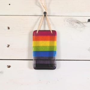 Rainbow Fused Glass Sun Catcher: Gay Pride Wall Hanging
