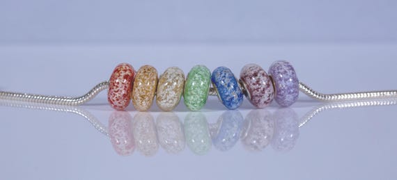 Cremation Ashes 7 Glass Bead Bracelet, Cremains Bead Jewellery, Pet Dog Cat Ashes Glass Bead Bracelet, Memorial Ashes Cremains Bead Charm