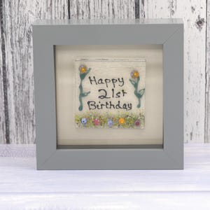 Mini cuadro de vidrio fundido para 21 cumpleaños, regalo especial para 21 cumpleaños, regalo personalizado para 21 cumpleaños